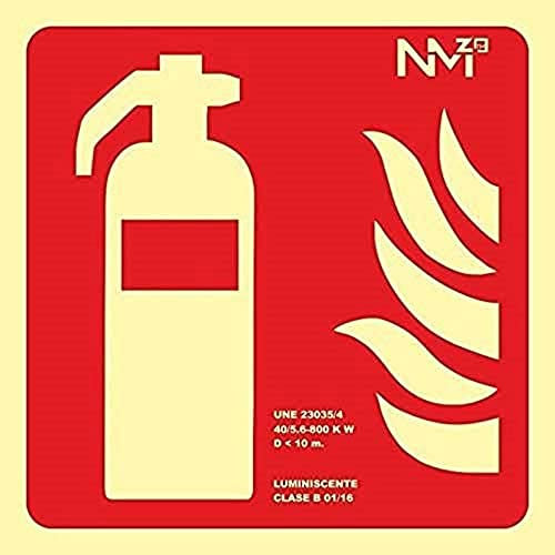 Normaluz RD03101 - Panneau lumineux Extincteur CTE Classe B PVC 0,7 mm 42 x 42 cm avec CTE, RIPCI et conforme à la nouvelle législation
