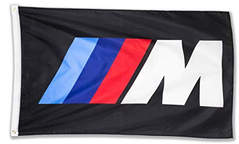 WHGJ BMW M Logo-Flagge, 91,4 x 152,4 cm, IIIM, Rennwagen, große Garage, Dekoration, Banner