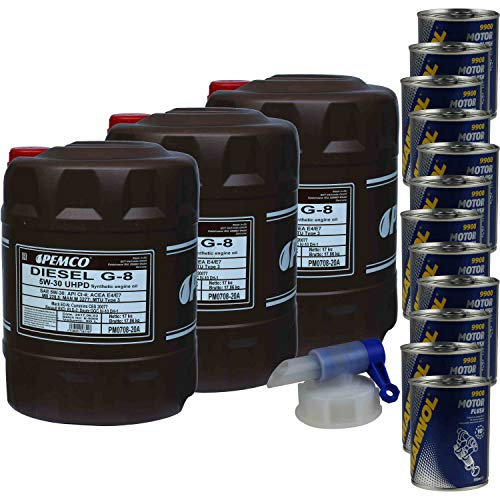 60L Motoröl PEMCO DIESEL G-8 UHPD 5W-30 12x MANNOL Motor Flush ADDITIV