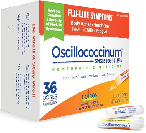 Boiron Oscillococcinum 36 Doses Homeopathic Medicine for Flu-Like Symptoms