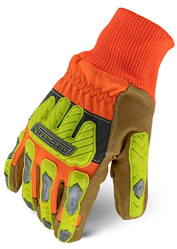 Ironclad - Guanti da lavoro in pelle resistente al taglio, resistenti agli urti, lavabili in lavatrice, taglie S, M, L, XL, XXL (1 paio)