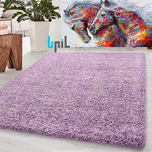 BPIL EXTRA THICK HEAVY 5CM PILE SOFT LUXURIOUS SHAGGY MODERN AREA BEDROOM HALL RUG RUNNER MAT SMALL - XX LARGE (HEATHER, 160X230CM)