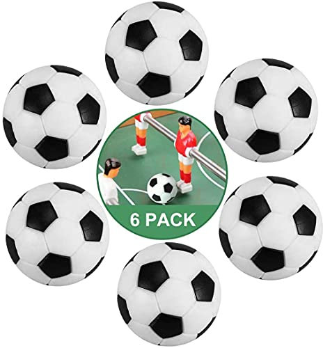 LUOXIAQIFEI Pack of 6 Mini Fußball Small Mini Table Football Ideal for Children and Adults Table Football Game 32 mm(Black and White)
