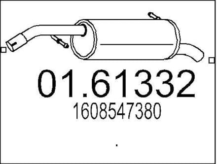MTS 01.61332 Endschalldämpfer Endtopf 950mm 6,33kg
