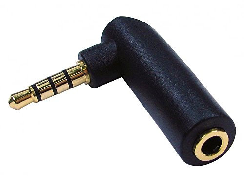 Grehge lutions 3.5mm Angle Male to Female Audio Adapter, 90 Degree Right Angle Gold-Plated TRS Stereo Jack Plug AUX Connector