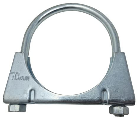 70mm Universal U Bolt Exhaust Clamps - Heavy Duty Clamp & Nuts (Pack of 2)
