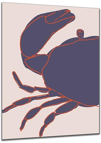 DARO Design - Wand-Bild Abstrakt Krabbe blau auf 6mm HDF 30x20 cm - Wand-Deko Bilder Geschenk