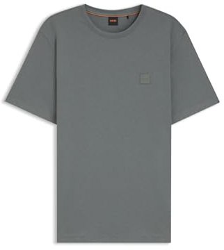 BOSS Herren Tales Relaxed-Fit T-Shirt aus Baumwoll-Jersey mit Logo-Aufnäher