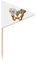 Zahnstocher, dreieckig, Motiv: Beckenblume, Art-Deco, modische Flagge
