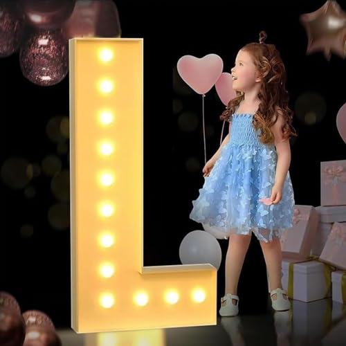 IINCOOY Großer Festzelt-Leuchtbuchstabe, Festzelt-Leuchtbuchstaben, Mosaik-Riesen-Festzeltbuchstaben for Geburtstage, Hochzeiten, Babyjubiläen (Color : L, Size : 100cm)