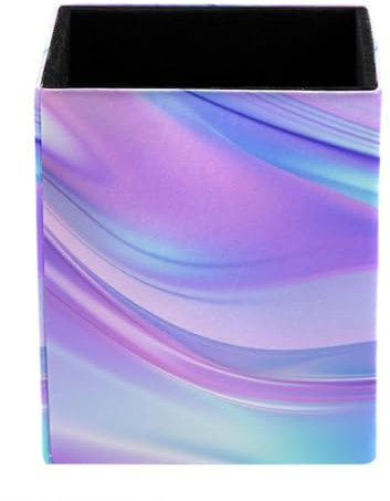 FVQL Pot à crayons rectangulaire pour bureau, pot à crayons, motif marbre, lot de 1