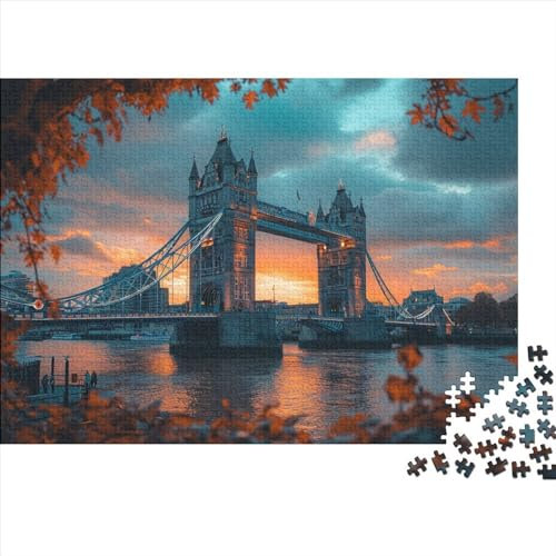 XIAOZUUWEI London Bridge 1000 Piece Adult Puzzle Mini Puzzle Great Challenging Puzzle Difficult Mini Puzzle 1000 Pieces Home Decoration Craft 1000pcs (75x50cm)