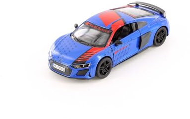 Easy Toys Modellauto kompatibel mit Audi R8 Coupé Race. Maßstabsgetreues Spielzeugauto mit zu öffnenden Türen. Automodellierung. (Blau)