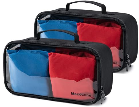 Mecozone Cornhole Sitzsäcke Tragetasche, 2 Stück, Schwarz