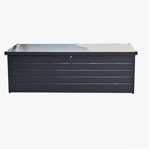 WERKA PRO Coffre de Rangement 185 x 82 x 75 cm 0.4 mm Gris Anthracite | Acier, métal, installation facile, robuste, sécurisé, usage jardin et extérieur, 1000 litres, taille 185 x 82 x 75 cm