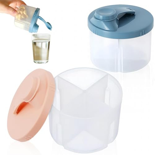 Calkkrer 2 pezzi portatile per latte in polvere per bambini, contenitore per latte in polvere, dosatore in polvere, dispenser per latte in polvere, coperchio girevole, contenitore per latte portatile