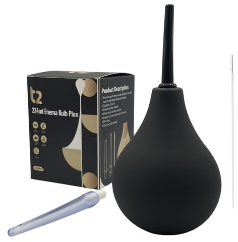 T2 224 ml Irrigator – Analdusche/Vaginaldusche zur sanften Darmreinigung, 2 Aufsätze + Reinigungsbürste, BPA‑frei, ergonomisch, für Männer & Frauen (2 Nozzles with Brush)