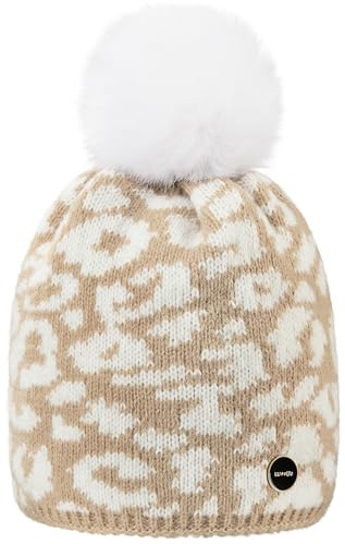 MFAZ Morefaz Ltd Wintermütze Damen mit Panthermütze mit weichem Fleecefutter gestrickt