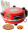 forplubossmmp Forno Elettrico per Pizza, Macchina per Fare La Pizza con Piastra Antiaderente da 12/31Cm, Controllo del Tempo 0-15 Minuti, Macchina per Grigliare La Pizza con Pietre (con Termometro)