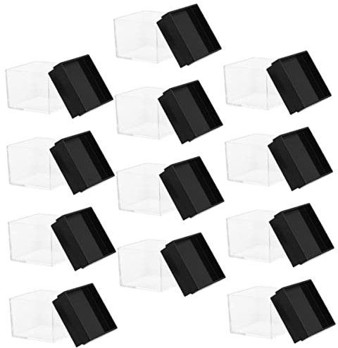 HAPINARY 12 Stück Quadratische Transparente Displayboxen Mineralien Proben Aufbewahrungsbox Kunststoffbehälter Leicht Öffnend Für Probenpräsentation