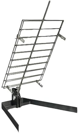 Asador Genérico de Hierro con Base Giratoria Ajustable, Parrilla Argentina (50 x 35 cm)