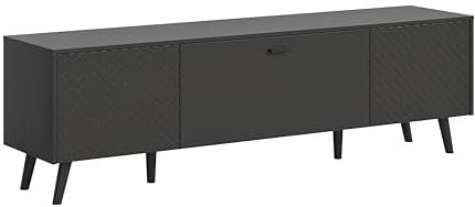 xonox.home Wohnen Linea X84C2T32 Lowboard TV-Board Medienboard in grau matt tiefzieh, in ca. 185x55x40 cm