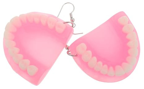 Ipetboom 1 Paar Personalisierte Zahnohrringe schmuck hässliche Ohrringe coole Ohrringe Halloween-Cosplay-Requisiten seltsame Ohren Halloween-Ohrring Plastik Rosa