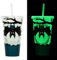 Halloween Decorations Glow in the Dark Halloween Cup,Light Up Cup With Lid and Straw,Luminous Tumbler Boo Horror Pumpkin Bat Ghost Patterns Funny Mug,Plastic Double Walled Cups for Iced Coffee