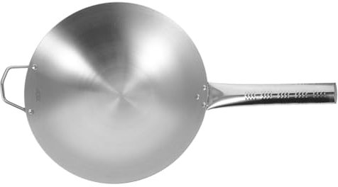 HEALEEP Wok Inoxidable de Sartén sin Revestimiento para Cocinas de Inducción Perolear y Freír para Uso Doméstico y Profesional Resistente y de Limpiar