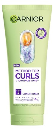 Garnier Method for Curls Hyaluronic Moisture Complex Conditioner 200ml | With 14% Hyaluronic Moisture Complex, Effectively Smooths, Makes Detangling 5x Easier, For all curl types. Vegan