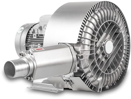 Soufflante Régénérative, Monophasée/Triphasée, Soufflante Annulaire Vortex, Pompe Vide Industrielle pour Soufflage ou Aspiration d'Air pour Aération des Eaux Usées Aquarium Étang à Poissons 850W