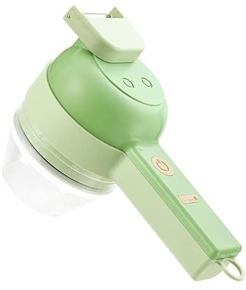 Procesador de alimentos inalámbrico portátil multifuncional con mango suave, juego de cortador de verduras 5 en 1, con rebanador, trituradora, cepillo, espátula, pelador, fácil de