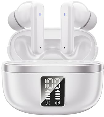 JBMI Kopfhörer Kabellos Bluetooth 5.3, In Ear mit 4 ENC Mikrofon Bluetooth Kopfhörer, 60 Std Stereo Noise Cancelling Earbuds, USB-C, IP7 Wasserdicht Ohrhörer (Perla)