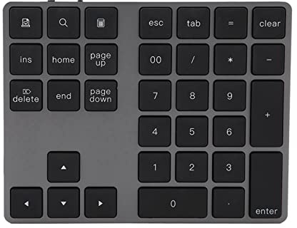 Akozon Pavé Numérique Compact à 34 Touches pour PC et Ordinateurs Portables – Conception Portable avec Batterie Longue Durée pour, iOS et