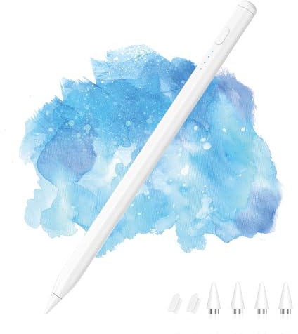 Penna Stilo MoKo Ricaricabile Per Schermo Touch Android, Bianco | Compatibile Con Samsung Tab A11+/A9+/Vivo/Xiaomi E Tutti Tablet & Smartphone Android, Penna Attiva Punta Fine Universale