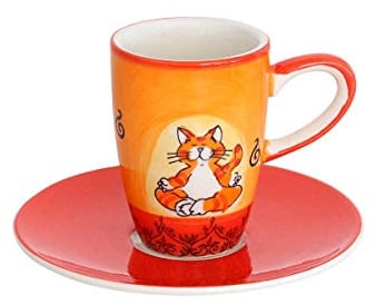 Mila Keramik Espresso-Tasse mit Untere, Oommh Katze | MI-88038 | 4045303880382