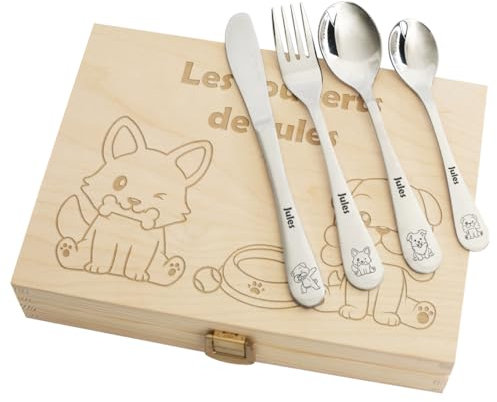 Amikado Coffret Couverts pour Enfant personnalisés (Chiot)…