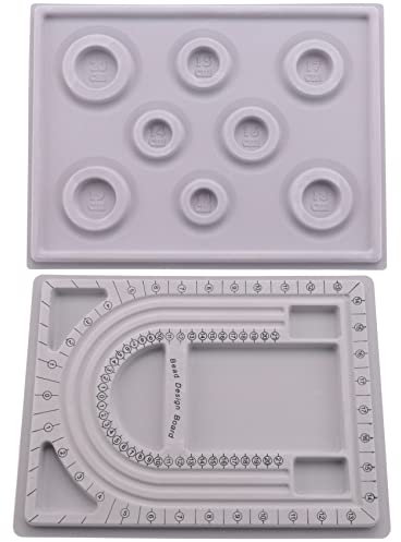 2Pcs Bead Design Board Bracelet Design Board Flocked Bead Board Necklace Beading Jewelry Organizer DIY Jewelry Making