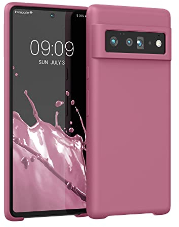 kwmobile Cover per Google Pixel 6 Pro Custodia - Back Case per Smartphone in Silicone TPU - Protezione Gommata - rosa scuro