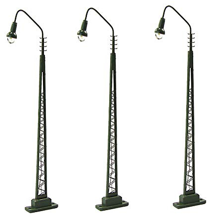 Evemodel 3 STK. Modell Bahnleuchten LED Lampe Gittermastleuchte Spur H0 Licht Landschaftsbau Dekoration