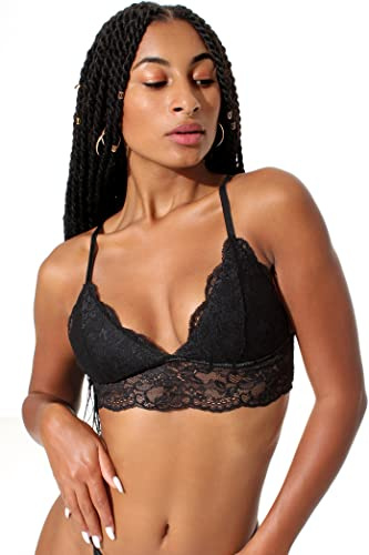 Yenita Damen Unterwäsche Lace Collection, Spitzen-Bustier ohne Bügel, BH gepolstert oder String aus Spitze