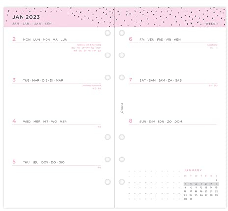 Confetti WTV Illustrated Diary Refill Pack Filofax Personalsonal 2023, 23-68491