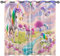 ANHOPE Regenbogen Einhorn Blume Vorhänge mit Ösen Blickdichte Gardinen Thermo Vorhang Blackout Curtain Schlafzimmer Wohnzimmer Kinder Mädchen Verdunklungsvorhänge 2er Set H 160 x B 117 cm