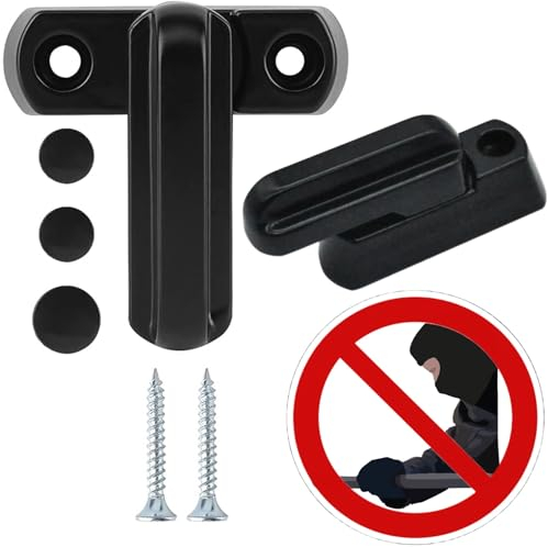 Akyandoo Fenstersicherung Fensterschloss Fensterriegel Einbruchschutz Kindersicherung NEU 1 x Fenstersicherung Schwarz - Black