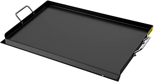 VEVOR Parrilla universal de acero al carbono, 600 x 400 x 25 mm, placa de parrilla eléctrica con aislamiento de 25 mm, diseño de mango humanizado