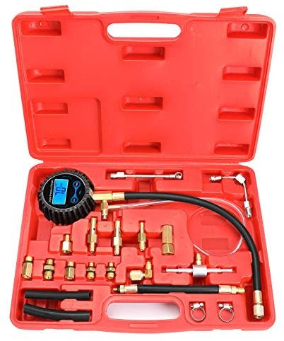BETOOLL Fuel Pressure Gauge - Fuel Pressure Test Kit - Digital Gauge Fuel Pressure Gauge Kit - Fuel Injector Injection Pump Pressure Tester Car Tools 0-300PSI for Cars and Trucks