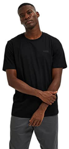 SELETED HOMME Men's SLHASPEN Logo SS O-Neck Tee W NOOS T-Shirt, Black, S
