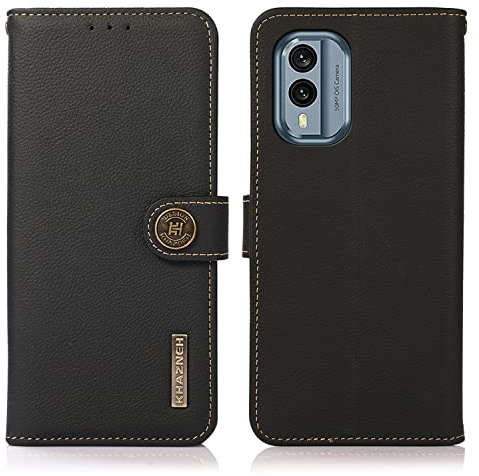 Hauw Case for Nokia X30 5G,Magnetic Closure Leather Case with RFID Blocking and Bracket Function for Nokia X30 5G,Black