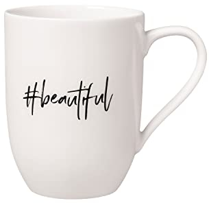 Villeroy & Boch – Statement Becher Mit Henkel #Beautiful 11,5X8X10,5 Cm, Weiße Porzellan Tasse, 280 Ml