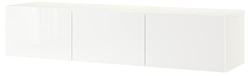 Ikea BESTå - Banco de TV con puertas (180 x 42 x 38 cm), color blanco y blanco